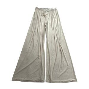 Joah Brown Pleated Sheer Pants in Dew Mesh